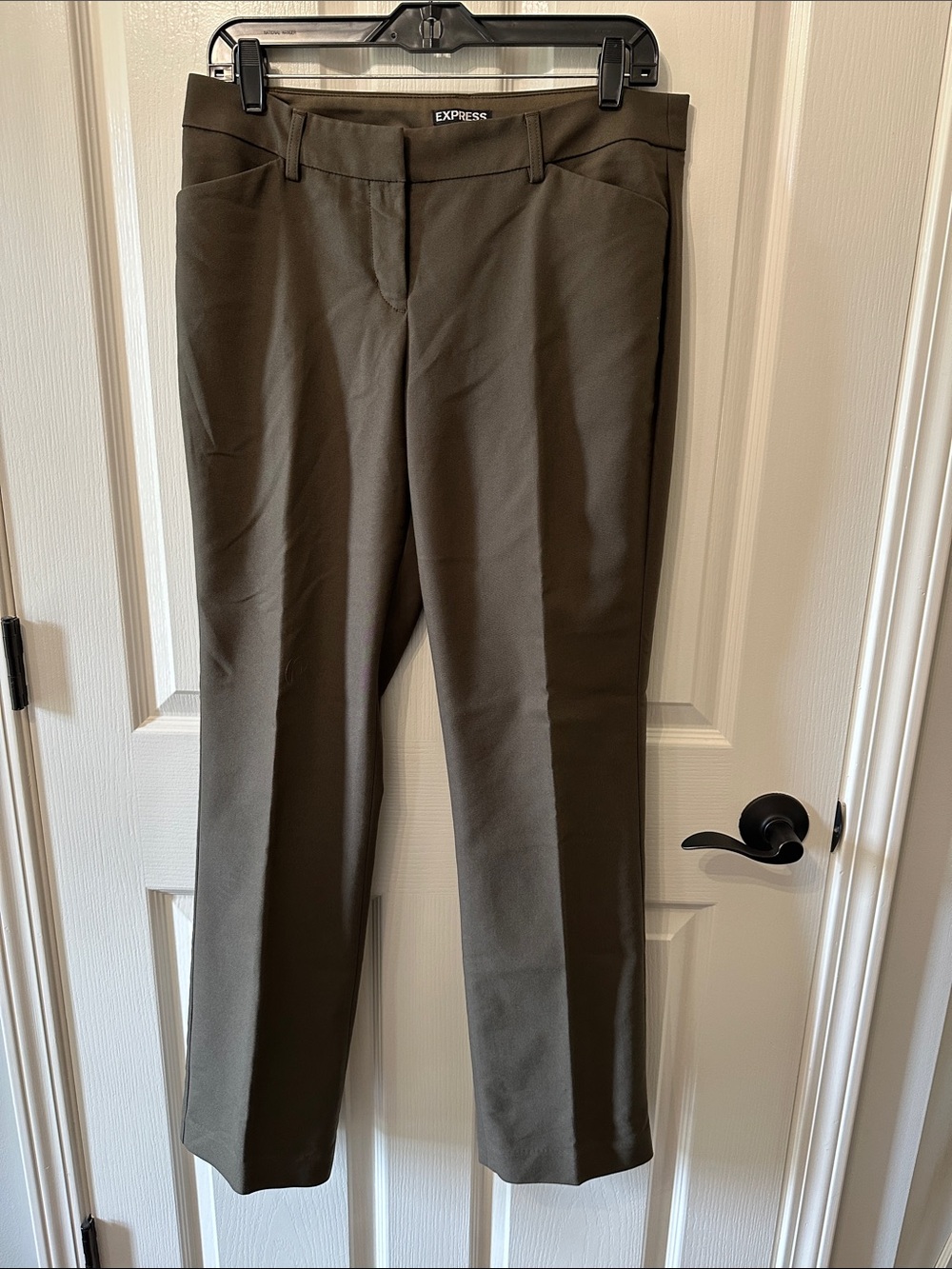 Express Editor Olive Straight Dress Pants